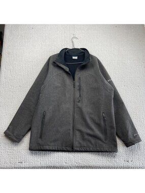 Columbia Men’s Softshell Full Zip Jacket Gray Sz XL Omni-Shield Outdoor Read